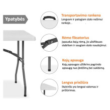 Folding table 240 cm.