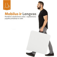 Folding furniture set: Table 180 white, 6 chairs Premium black