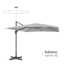 Outdoor umbrella with base and cover Comfort Light Grey