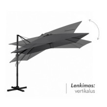 Outdoor umbrella with Solid base and Comfort cover in Anthracite