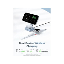 Ugreen Magnetic Charger 25W 2-in-1 55960B Wireless, Qi2.2 35W Gray