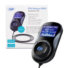 FM modulator PNI Valentine F800 Bluetooth, MP3 player, FM transmitter, micro SD slot, dual USB, QC3.0