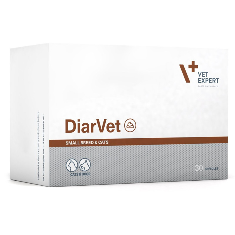 VETEXPERT Diarvet mažų veislių - papildai šunims ir katėms - 30 tablečių