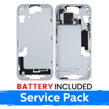 Ekrano rėmas / Vidinis korpusas skirtas Apple iPhone 15 korpusas + baterija / Blue / (Service Pack)