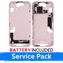 Ekrano rėmas / Vidinis korpusas skirtas Apple iPhone 15 korpusas + baterija / Pink / (Service Pack)
