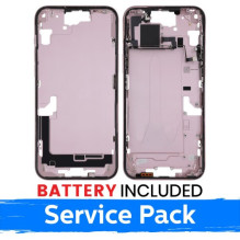 Ekrano rėmas / Vidinis korpusas skirtas Apple iPhone 15 Plus korpusas + baterija / Pink / (Service Pack)