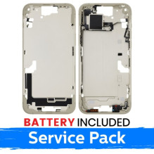 Ekrano rėmas / Vidinis korpusas skirtas Apple iPhone 15 Plus korpusas + baterija / Yellow / (Service Pack)