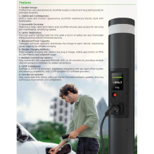 įkrovimo stotelė EcoPillar 2x22kW su OCPP protokolu, valdymu Wi-fi