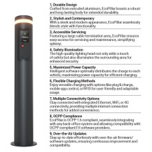 įkrovimo stotelė EcoPillar 2x22kW su OCPP protokolu, valdymu Wi-fi