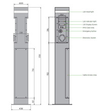 charging station EcoPillar 2x22kW with OCPP protocol, Wi-Fi control charging station EcoPillar 2x22kW with OCPP protocol, Wi-Fi control