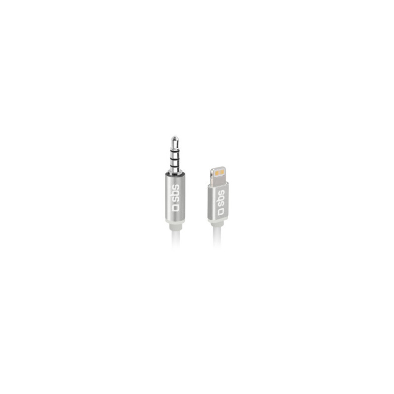 Adapteris SBS 3,5 mm lizdas kištukas - Lightning kištukas, 1 m, baltas