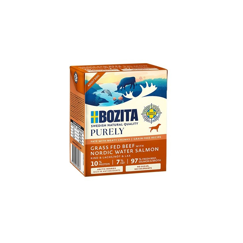 BOZITA Purely Paté Duoprotein Beef and salmon - wet dog food - 370g