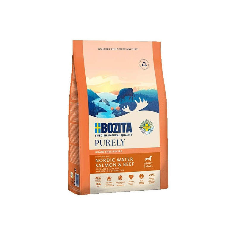 BOZITA Purely Adult Small Salmon and Beef - sausas šunų ėdalas - 2,5 kg