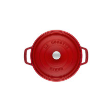Bakeware - Staub Round 28cm 6.7L Enameled Cast Iron Pot, Cherry Red