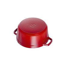 Kepimo Indai - Staub Apvalus 28cm 6.7L Emaliuotas Ketaus Puodas, Vyšnių Raudona