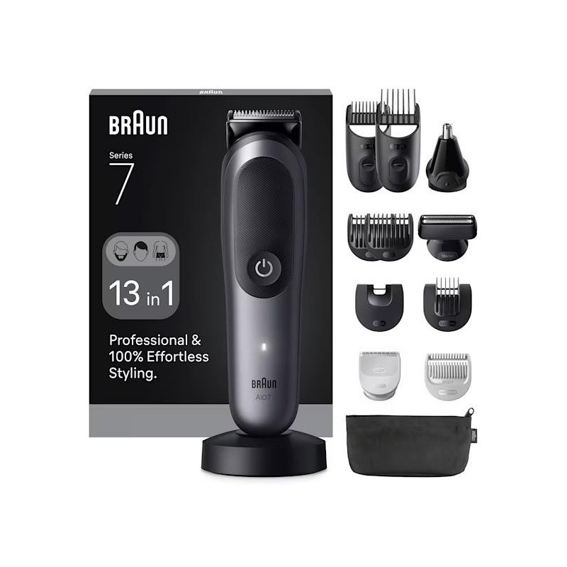 Braun 13in1 Grooming Kit All-in-One Series 7 AIO7560 Cordless Number of length steps 14 Black / Grey