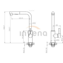 Virtuvinis maišytuvas Invena Preto BZ-48-W04-L, juodas