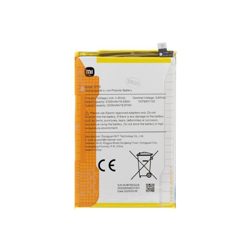 Battery original Xiaomi Redmi A5 5200mAh BP5E (service pack)
