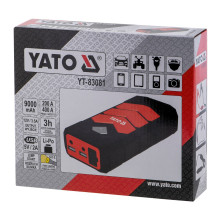 Automobilio užvedimo įrenginys YATO YT-83081 automobilio išorinė baterija 9000 mAh 9000 mAh Juoda, Oranžinė