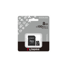 Kingston Technology 8GB microSDHC Industrial C10 A1 pSLC Card + SD Adapter Kingston Technology 8GB microSDHC Industrial C10 A1 pSLC Card + SD Adapter