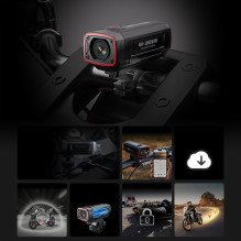 AKEEYO AKY-710S sports camera 4K video recorder for motorcycle handlebar - black