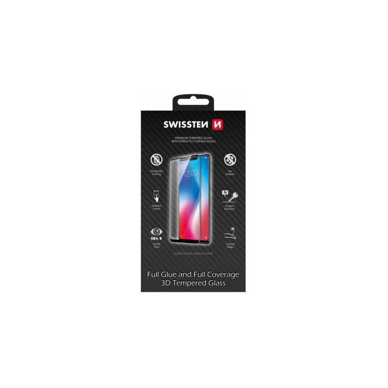 „Swissten“ itin patvarus viso veido 3D grūdintas stiklas Apple iPhone 14 Pro telefonui, juodas