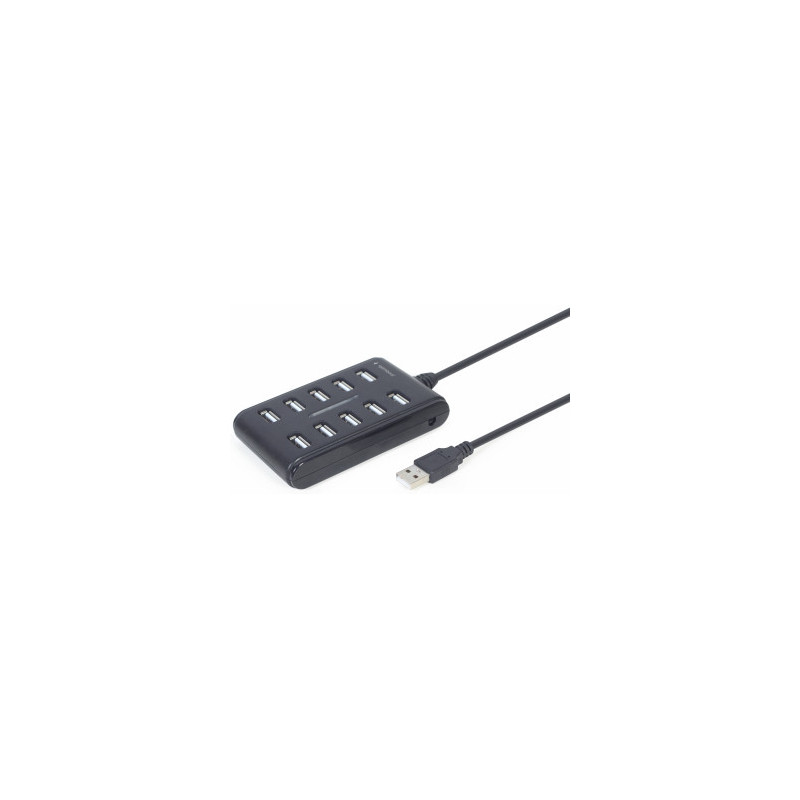 GEMBIRD 10-port USB 2.0 HUB black