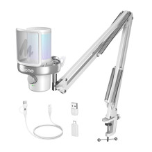 Microphone - Maono DM40 S Pro Wireless Omnidirectional 48 kHz / 24 Bit RGB White