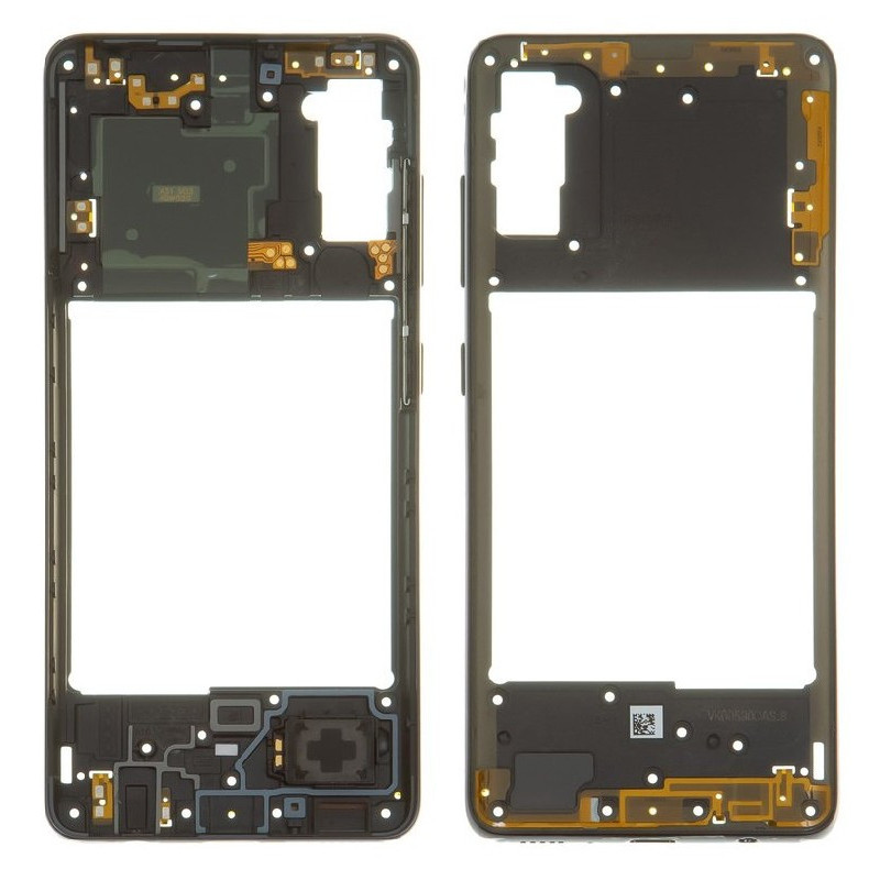 Middle housing Samsung A415 A41 2020 black with buzzer and sides buttons original (used Grade B)