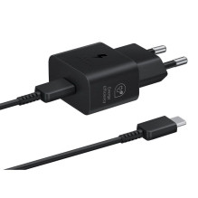 „Samsung USB-C 25W“ kelioninis įkroviklis + USB-C duomenų kabelis EP-T2510XBE, juodas
