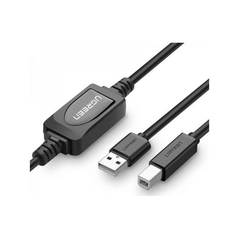 UGREEN US122 active USB 2.0 Type A - USB 2.0 Type B for printer 10m (black)