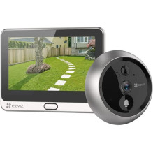 Ezviz DP2C FHDBezvadu Video domofona sistēma ar zvanu - durvju actiņa + 4.3'' ekrāns Wi-Fi Micro SD Sudraba