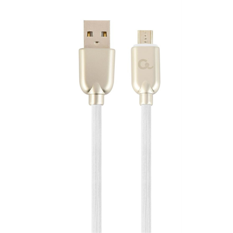 Gembird Premium rubber Micro-USB charging and data cable 2m white