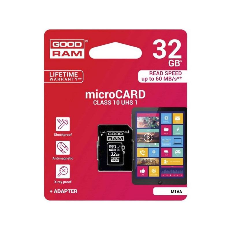 GOODRAM memory card Micro SDHC 32GB Class 10 UHS-I + Adapter