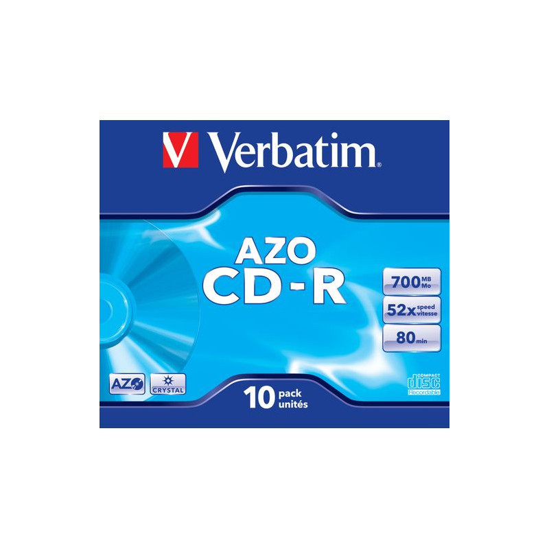 Verbatim CD-R 80 / 700MB 52X AZO CRYSTAL jewel box - 43327
