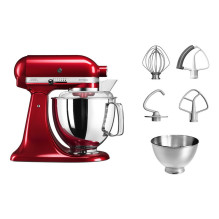 „KitchenAid 5KSM175PSECA Artisan“ virtuvės kombainas, 300 W, 4,8 l, raudonas