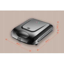 Promis STP 25 XXL sandwich maker, 4 toasts, 1400 W, black