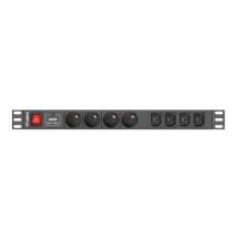 Lanberg PDU-04E04I-0200-BK power distribution unit (PDU) 4 AC outlet(s) 1U Black Lanberg PDU-04E04I-0200-BK power distribution unit (PDU) 4 AC outlet(s) 1U Black