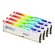 „Kingston Technology FURY Beast“ 128 GB 5600 Mt / s DDR5 CL40 DIMM (4 vnt. rinkinys) balta RGB XMP „Kingston Technology FURY Beast“ 128 GB 5600 Mt / s DDR5 CL40 DIMM (4 vnt. rinkinys) balta RGB XMP