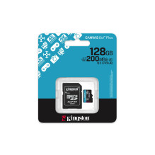 „Kingston Technology“ 128 GB „microSDXC Canvas Go Plus Gen4“ 200 MB / s A2 U3 V30 kortelė + adapteris