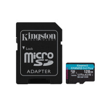 „Kingston Technology“ 128 GB „microSDXC Canvas Go Plus Gen4“ 200 MB / s A2 U3 V30 kortelė + adapteris
