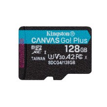 „Kingston Technology“ 128 GB „microSDXC Canvas Go Plus Gen4“ 200 MB / s A2 U3 V30 kortelė + adapteris