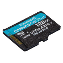 „Kingston Technology“ 128 GB „microSDXC Canvas Go Plus Gen4“ 200 MB / s A2 U3 V30 kortelė + adapteris