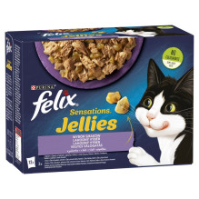 Purina Felix Sensations Mix šlapias kačių ėdalas su kalakutiena, skumbrine, ėriena ir silke, 12 x 85 g Purina Felix Sensations Mix šlapias kačių ėdalas su kalakutiena, skumbrine, ėriena ir silke, 12 x 85 g