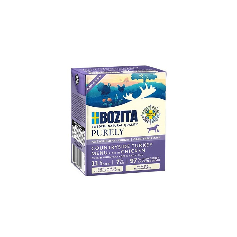 BOZITA Purely Paté Duoprotein Junior Chicken and turkey - wet dog food - 370g