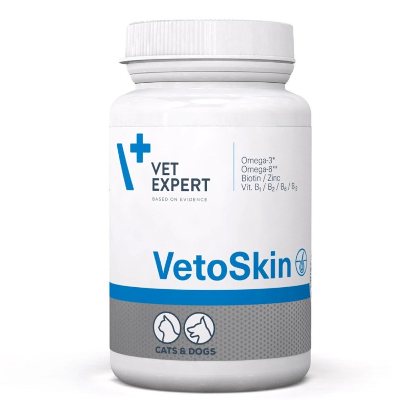 VETEXPERT VetoSkin - papildai šunims ir katėms - 60 tablečių