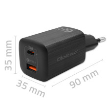 Mobilus Įkroviklis - Qoltec 50766 65W Greitas Įkrovimas Viduje Juodas
