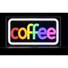 Neon LED Šviesos Lentelė - AJE-NEON "KAVA" Multicolor