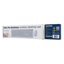 KEYBOARD +MOUSE WRL ENG / WH KBS-WPS-01-W GEMBIRD