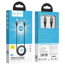 Cable USB C to USB C Hoco PD 5A 100W 1 m X50 black